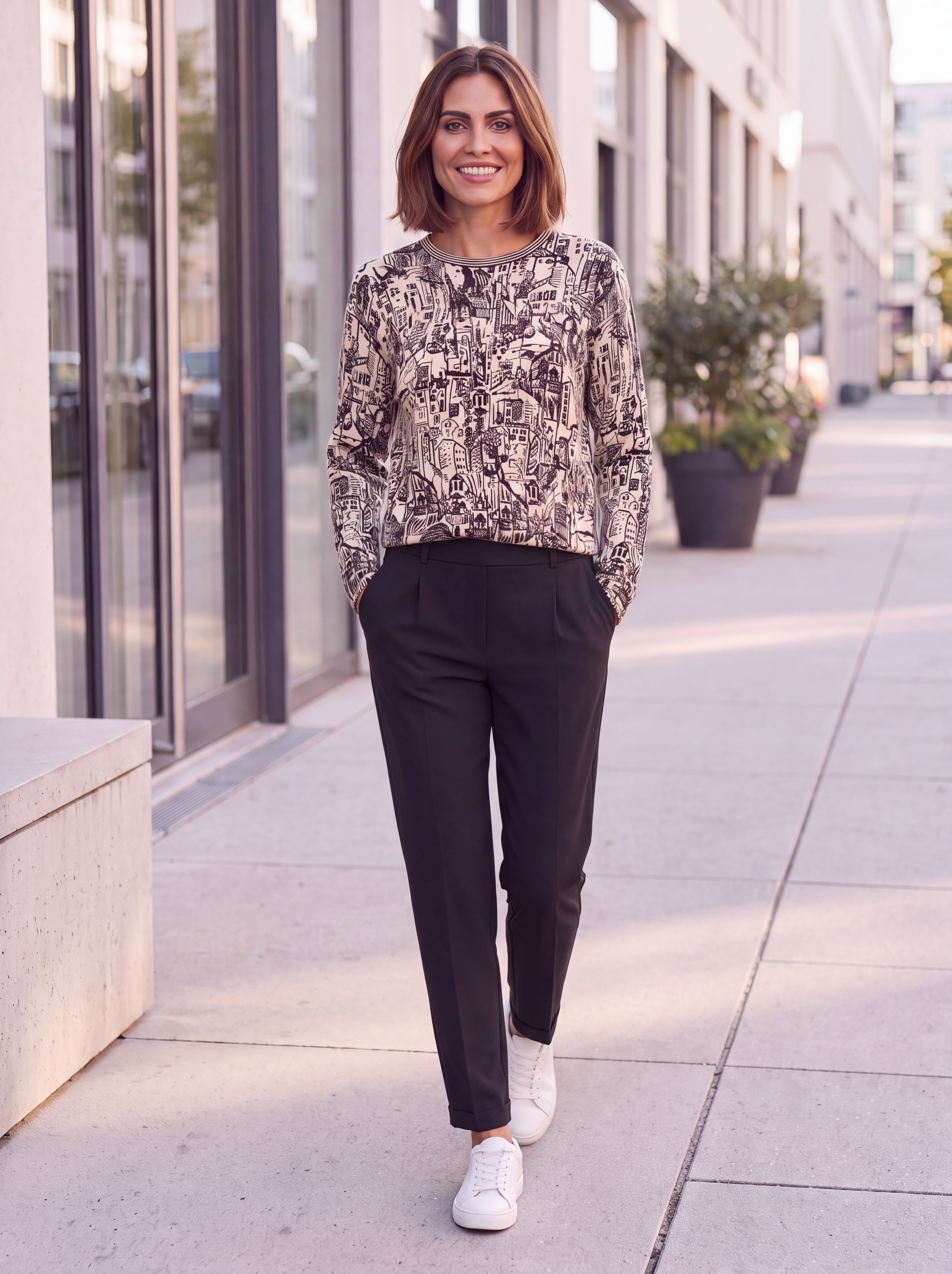 Dámsky pulóver BROADWAY NYC FASHION BLACK SCRIBBLE s.WEAR 23
